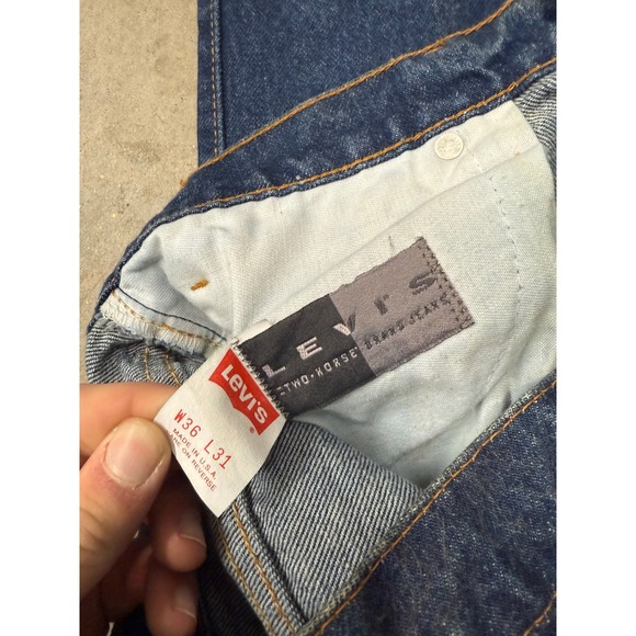 Levi Strauss Co Mens Jeans Dark Wash Straight Leg W36 L31 Made in USA - Picture 5 of 6